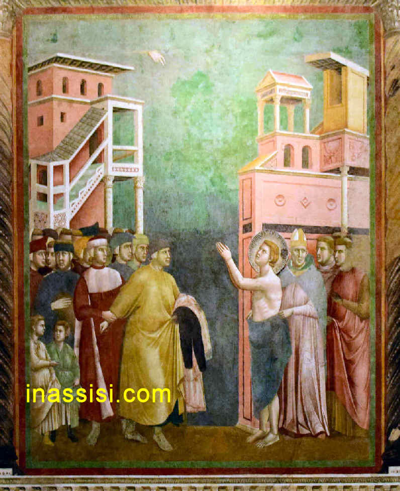 San Francesco rinuncia ai vestiti ed ai denari