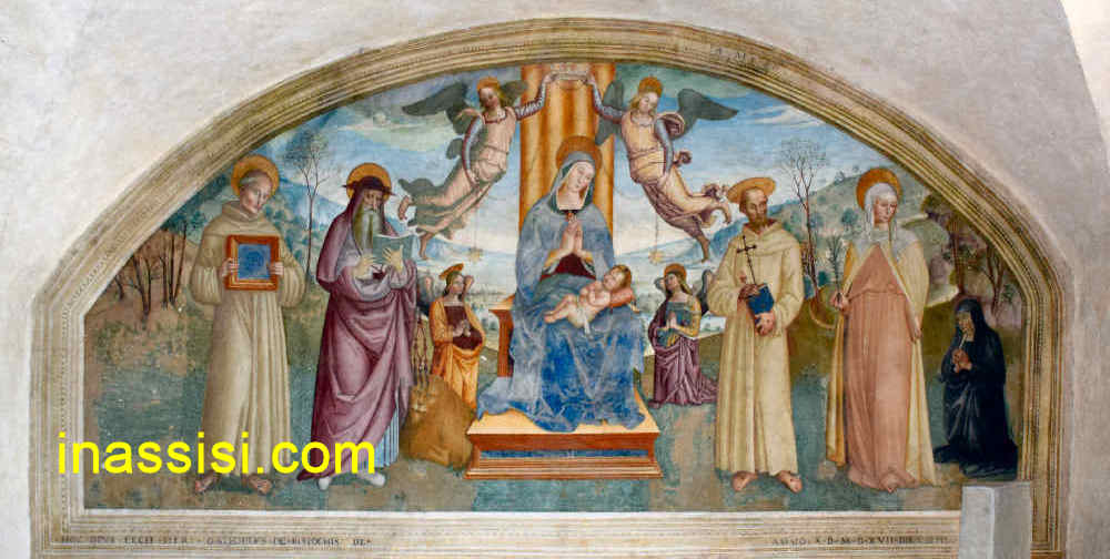 San Damiano - Cappella di San Girolamo - Vergine in trono tra Santi di Tiberio d'Assisi